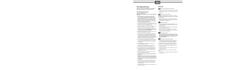 Montageanleitung, Sicherheitshinweise, Montage | Auspacken/haube abnehmen, Montagevorbereitung, Wandmontage, Wasseranschluss, Elektroanschluss/montage | Siemens DE2427515 User Manual | Page 8 / 46