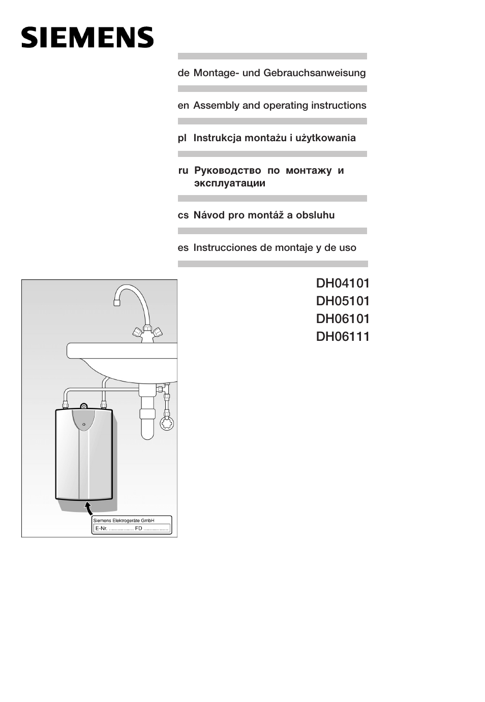 Siemens DH04101 User Manual | 49 pages