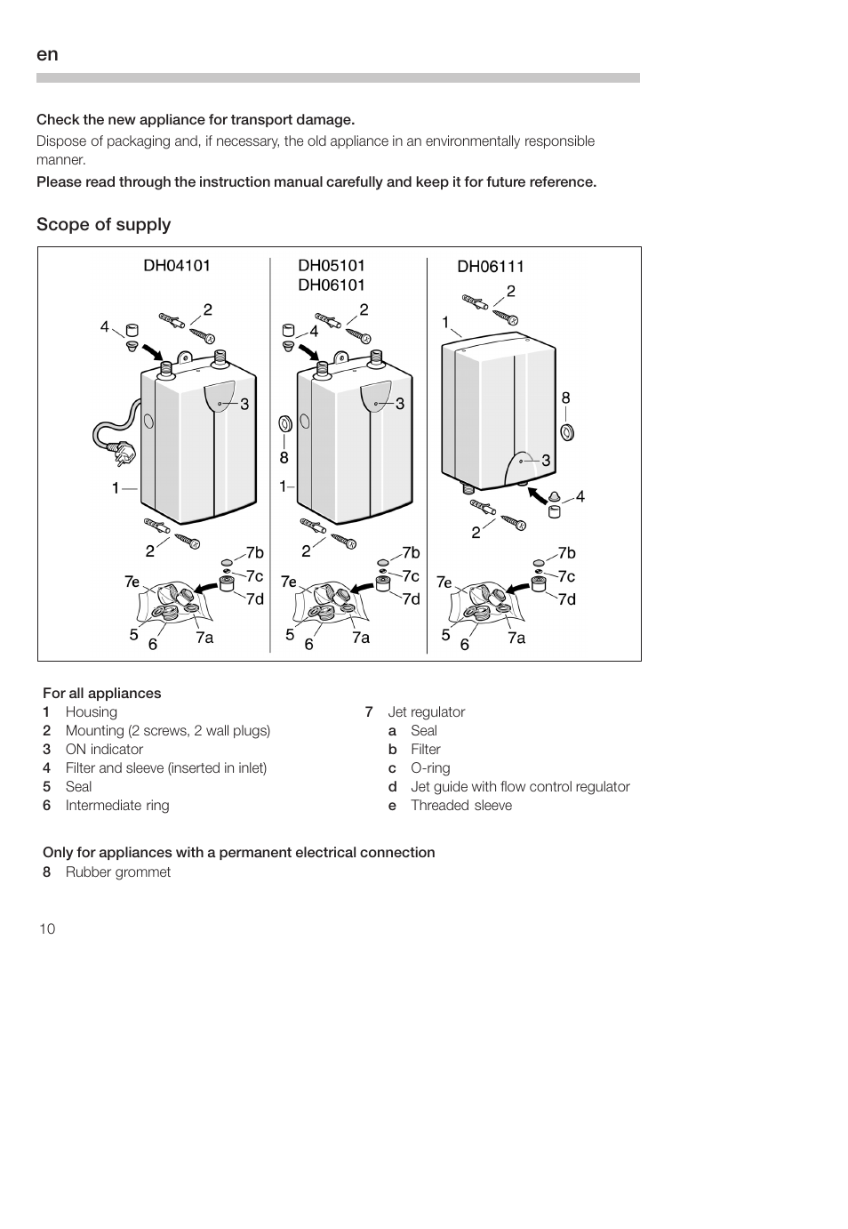 Scope of supply | Siemens DH04101 User Manual | Page 10 / 49