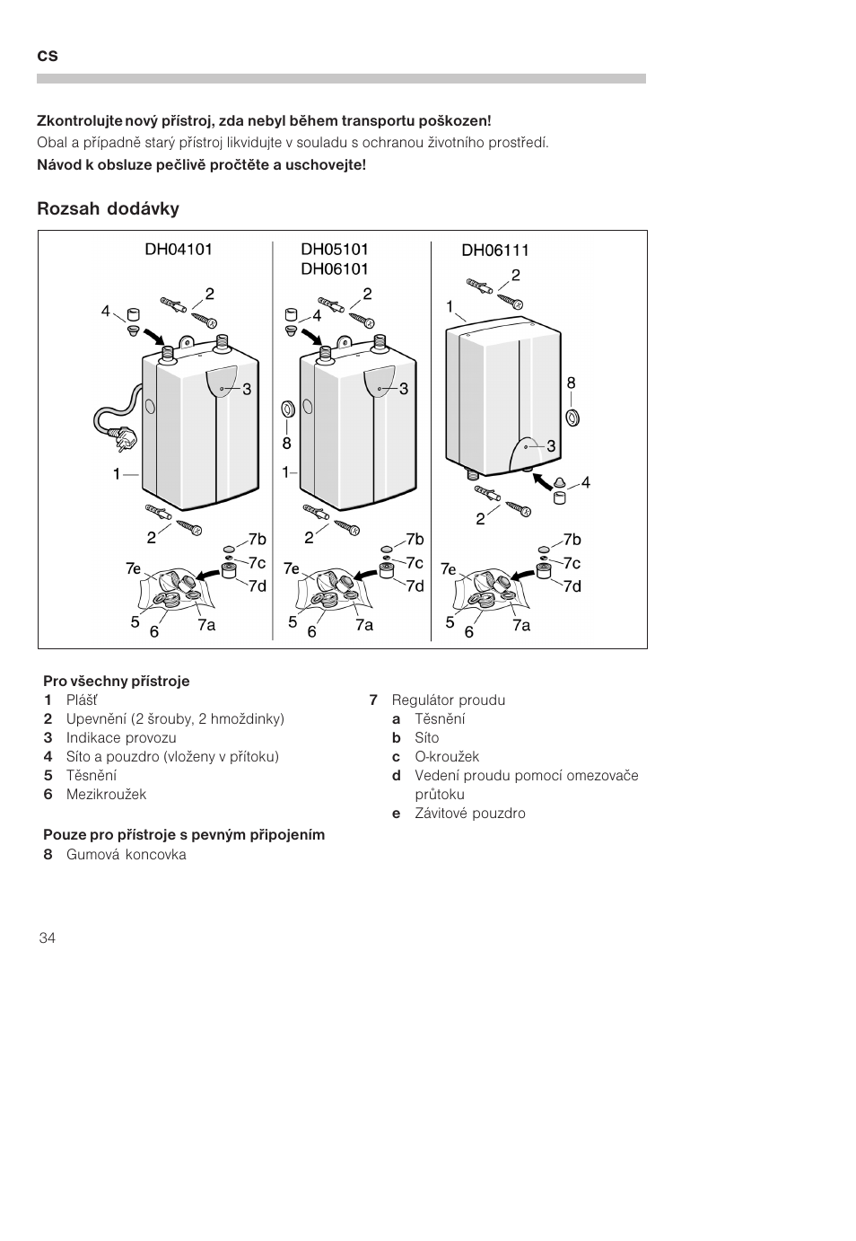 Rozsah dodávky | Siemens DH04101 User Manual | Page 34 / 49