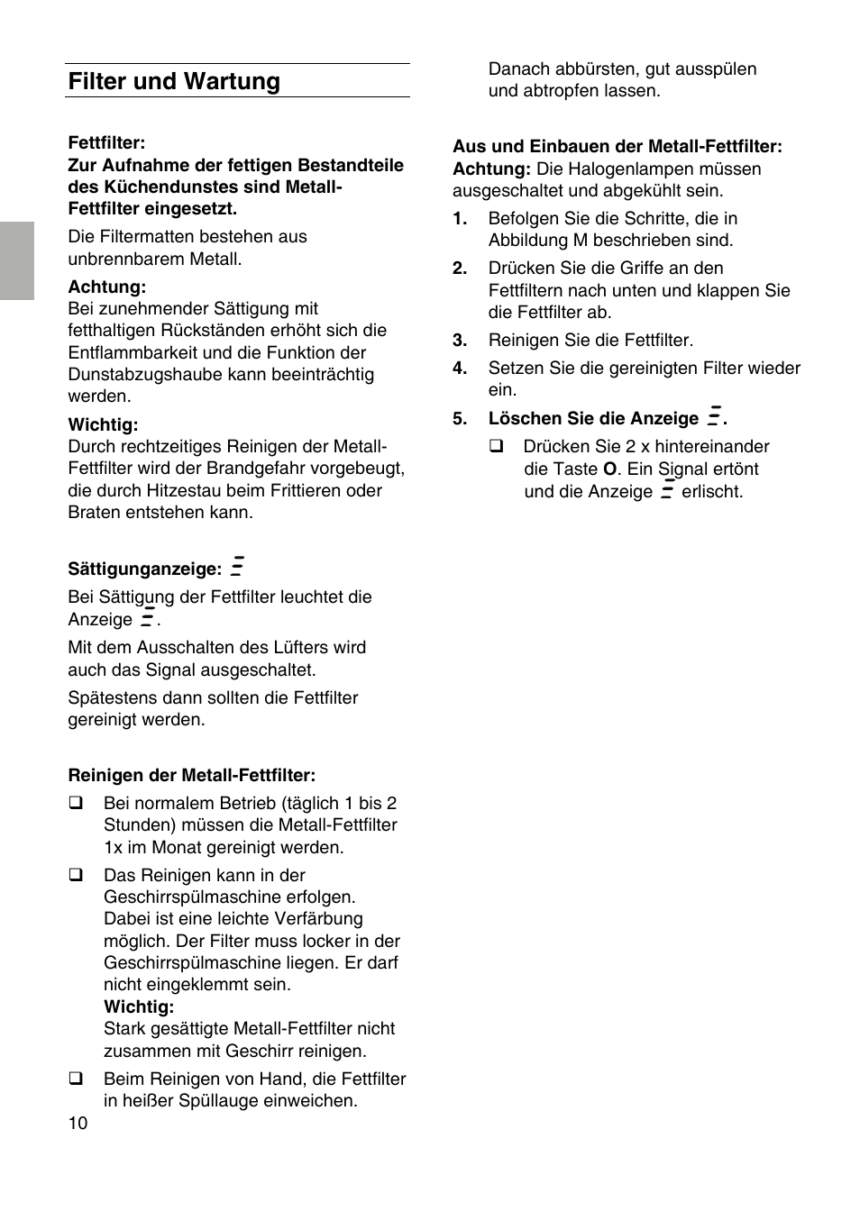 Filter und wartung | Siemens LF959RA50 User Manual | Page 10 / 124