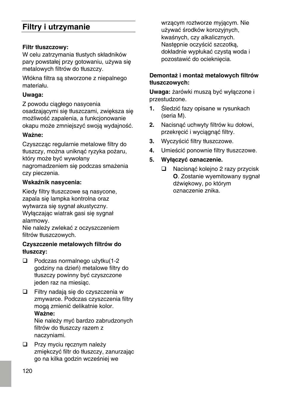 Filtry i utrzymanie | Siemens LF959RA50 User Manual | Page 120 / 124