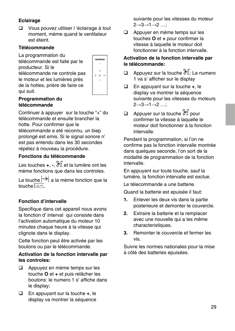 Siemens LF959RA50 User Manual | Page 29 / 124