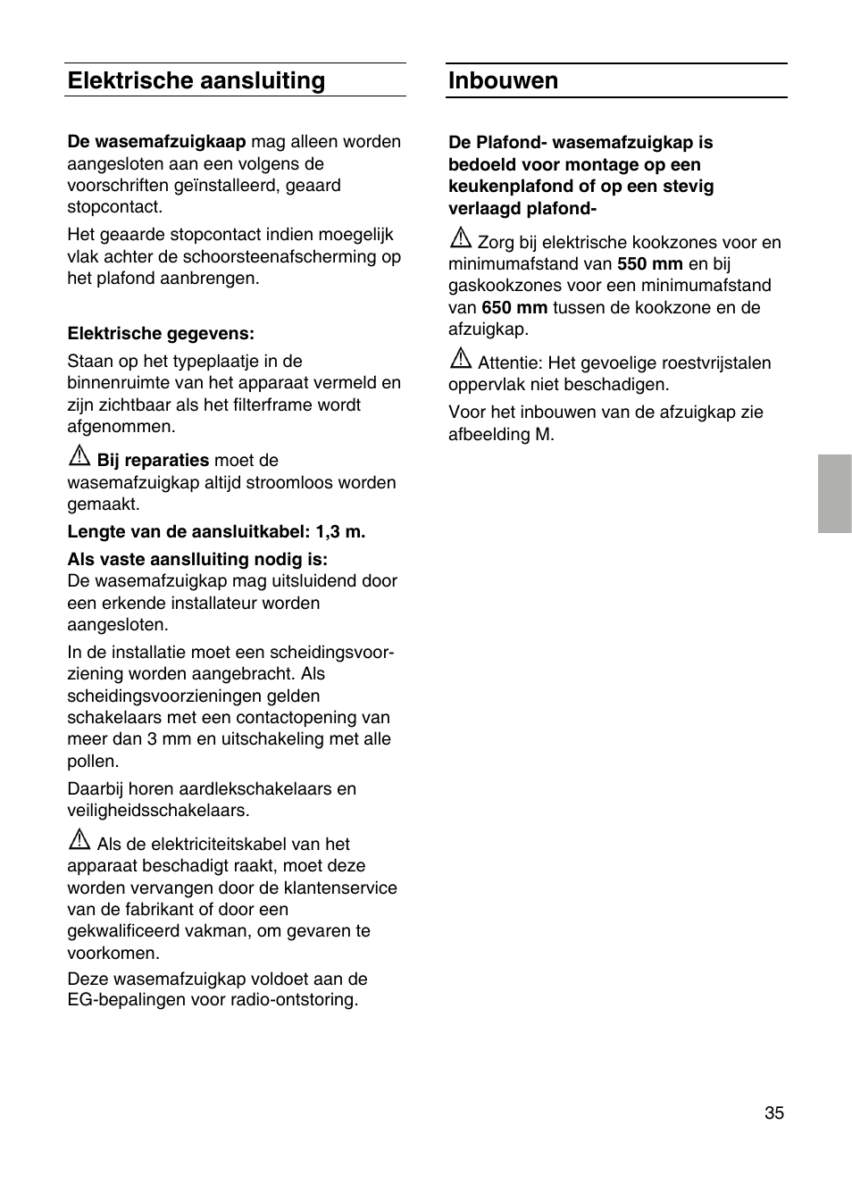 Elektrische aansluiting, Inbouwen | Siemens LF959RA50 User Manual | Page 35 / 124