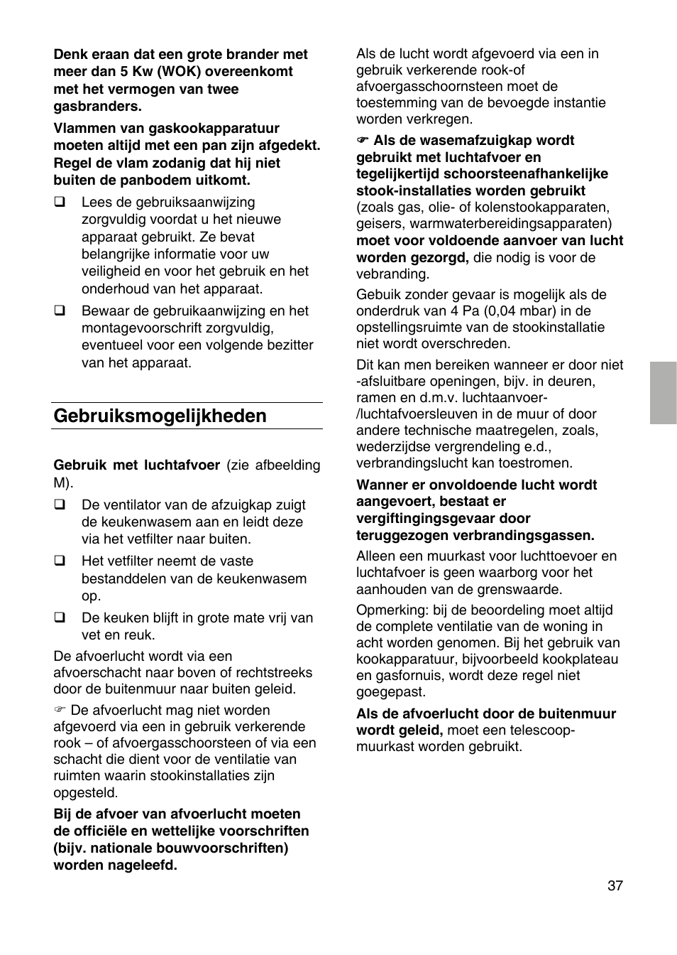 Gebruiksmogelijkheden | Siemens LF959RA50 User Manual | Page 37 / 124