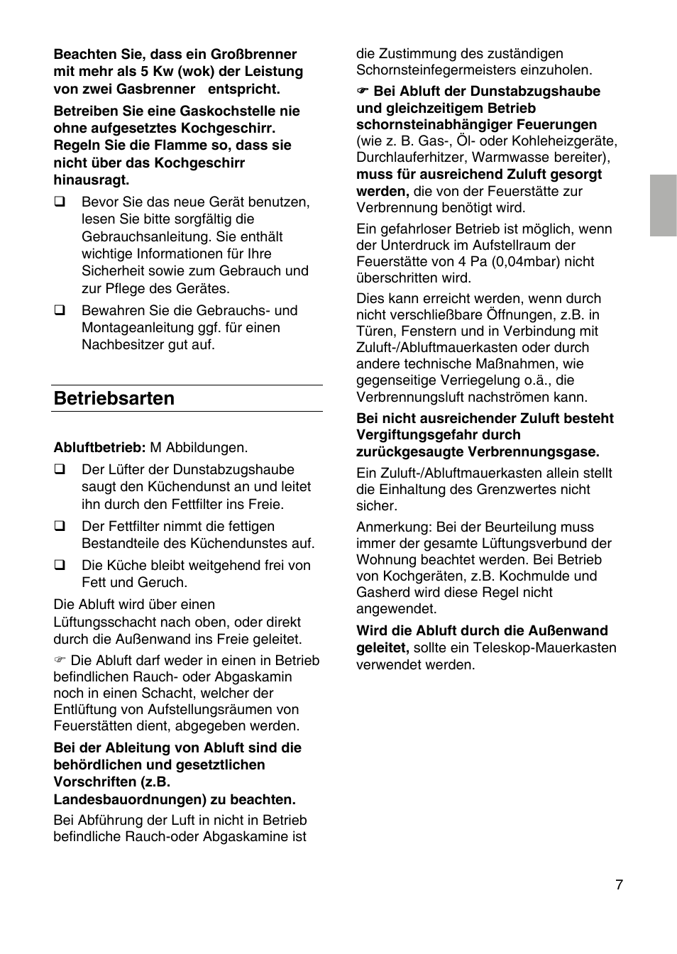 Betriebsarten | Siemens LF959RA50 User Manual | Page 7 / 124