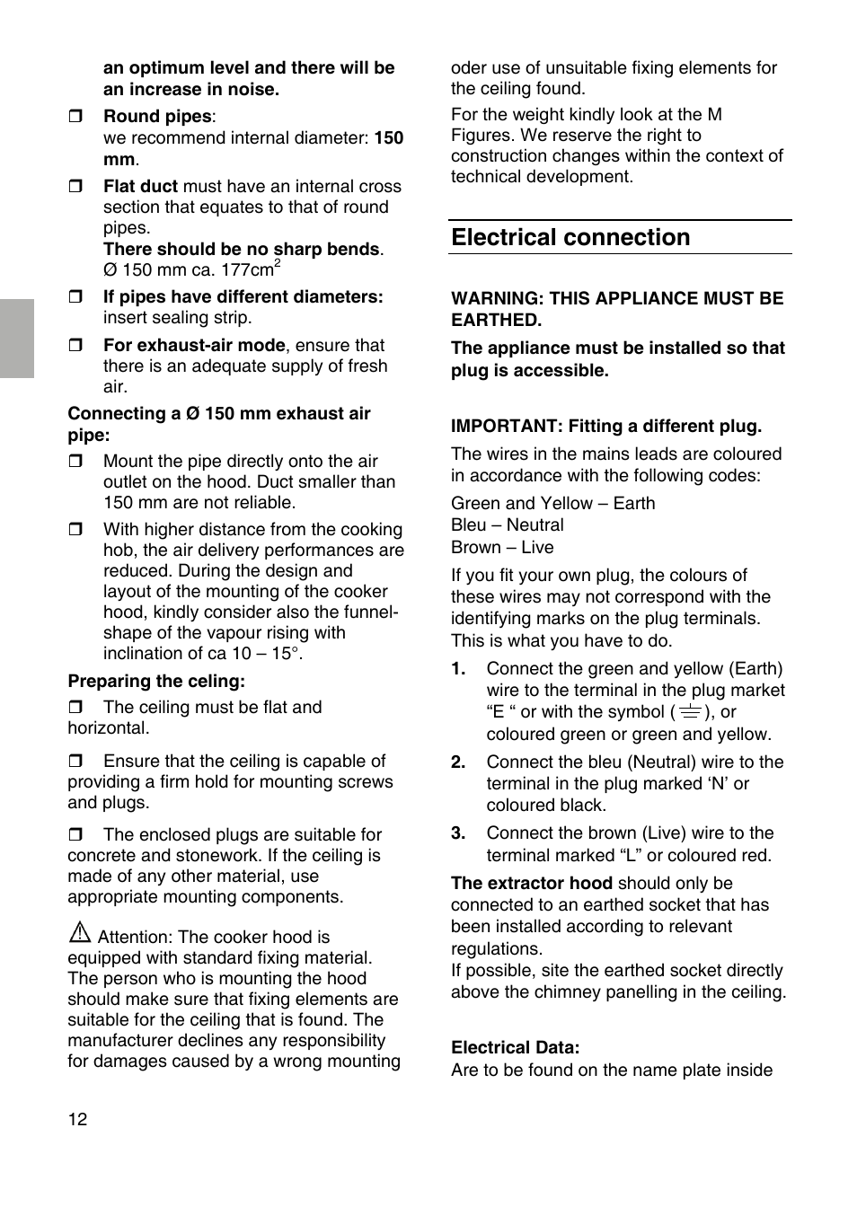 Electrical connection | Siemens LF959RA50 User Manual | Page 12 / 100