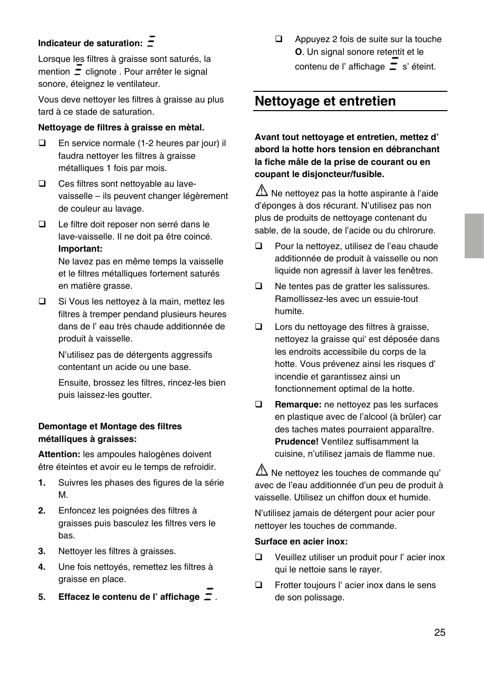 Nettoyage et entretien | Siemens LF959RA50 User Manual | Page 25 / 100
