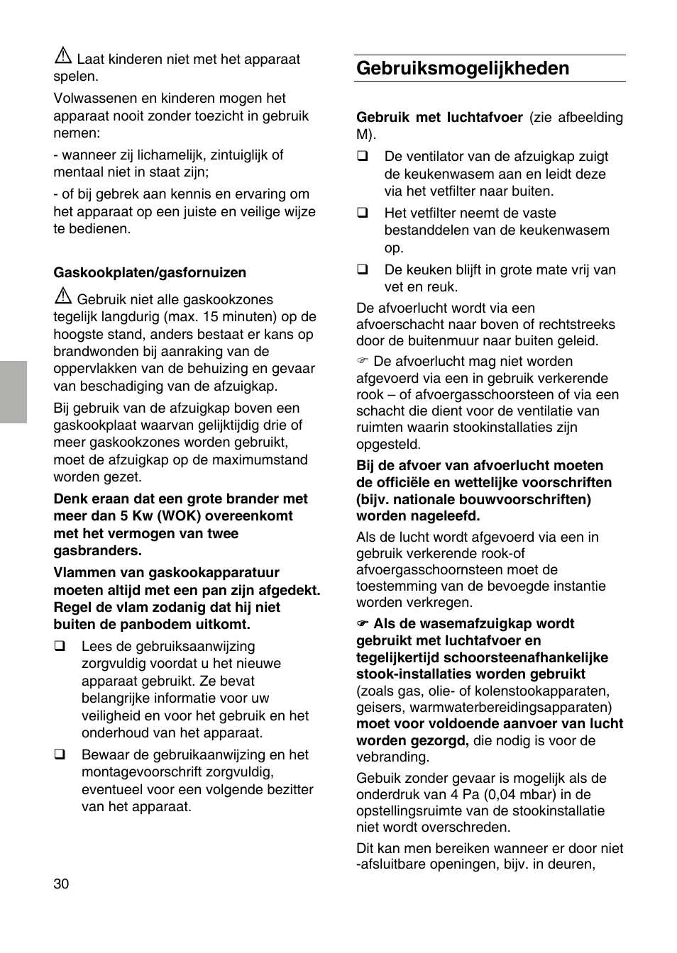 Gebruiksmogelijkheden | Siemens LF959RA50 User Manual | Page 30 / 100