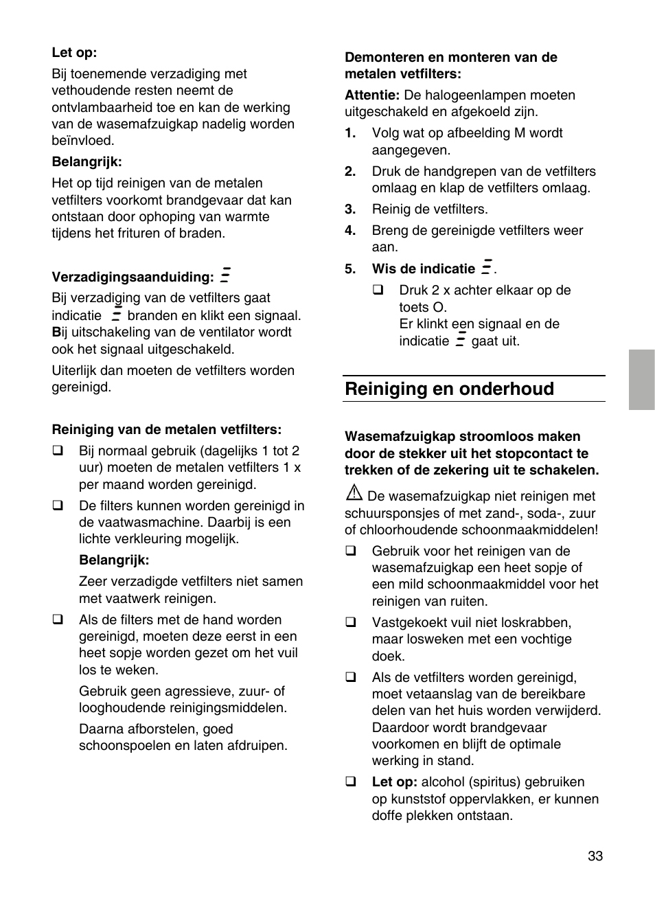 Reiniging en onderhoud | Siemens LF959RA50 User Manual | Page 33 / 100