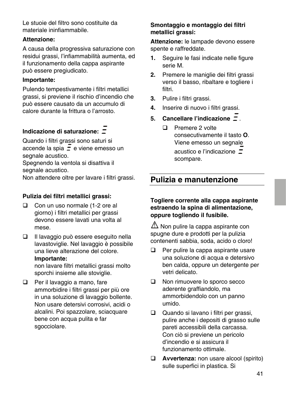 Pulizia e manutenzione | Siemens LF959RA50 User Manual | Page 41 / 100