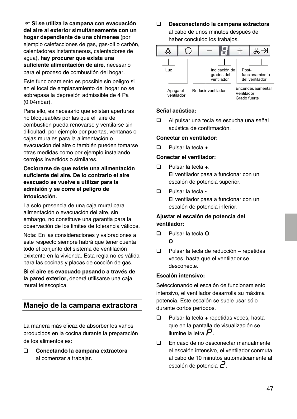 Manejo de la campana extractora | Siemens LF959RA50 User Manual | Page 47 / 100