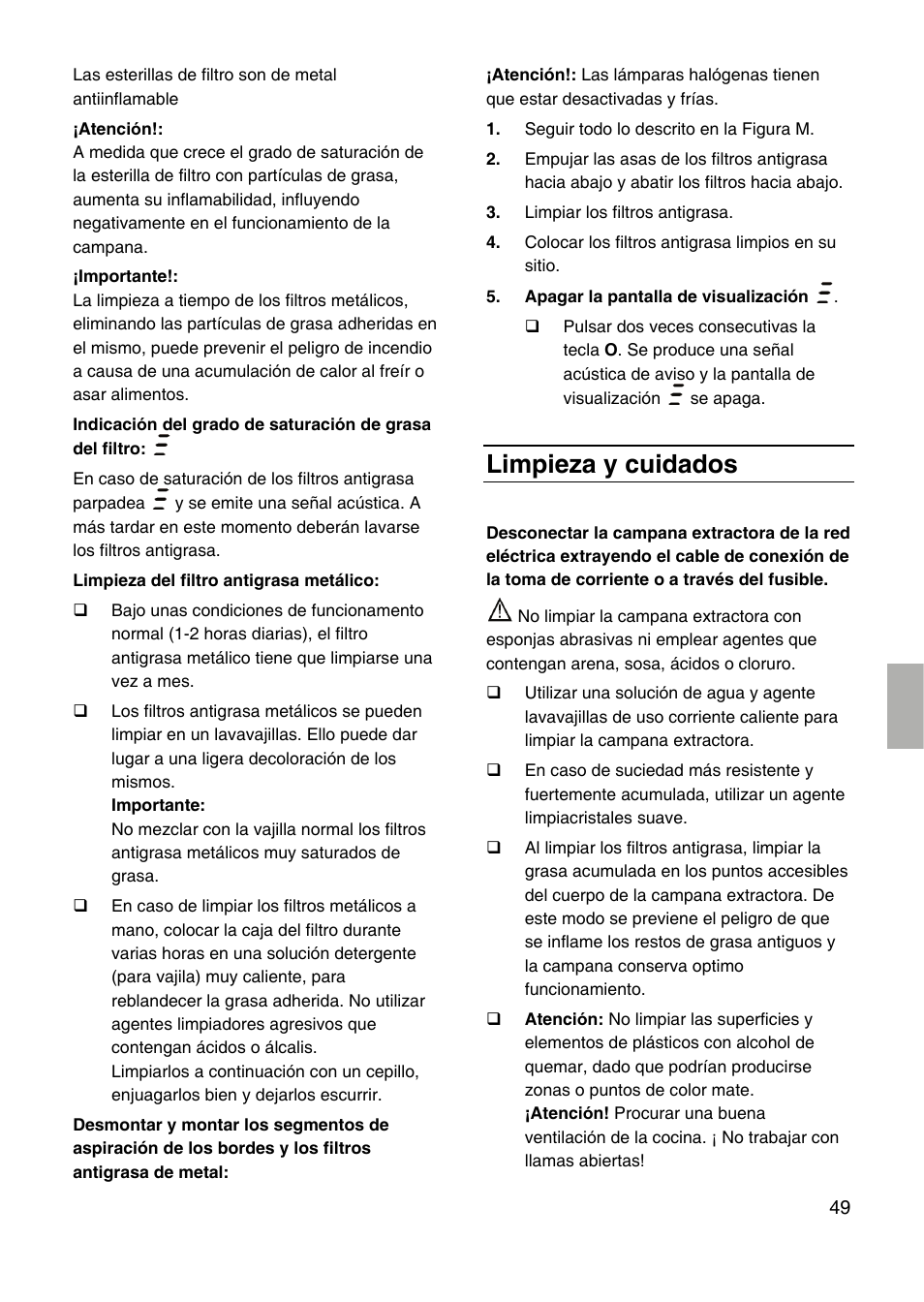 Limpieza y cuidados | Siemens LF959RA50 User Manual | Page 49 / 100