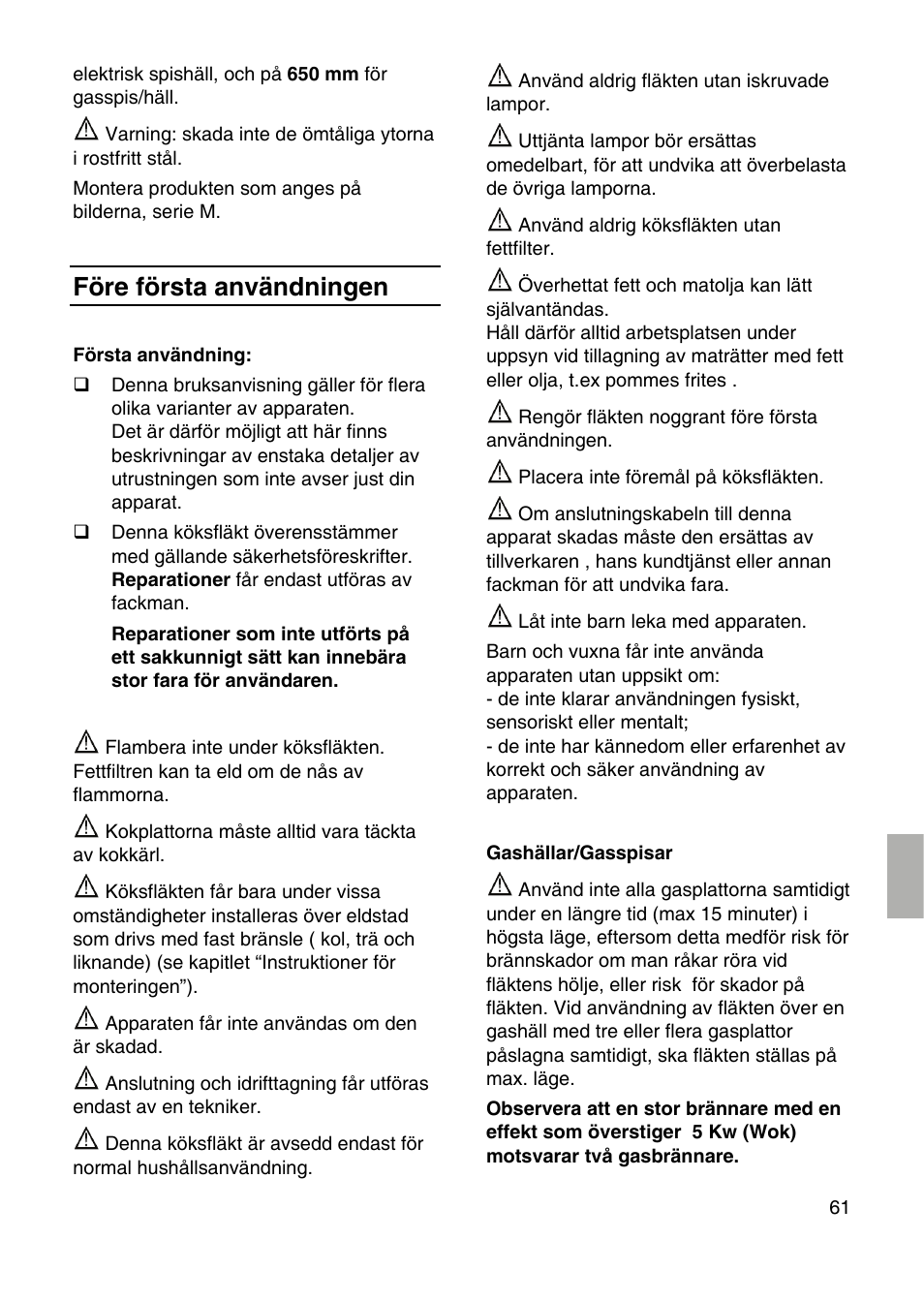 Före första användningen | Siemens LF959RA50 User Manual | Page 61 / 100