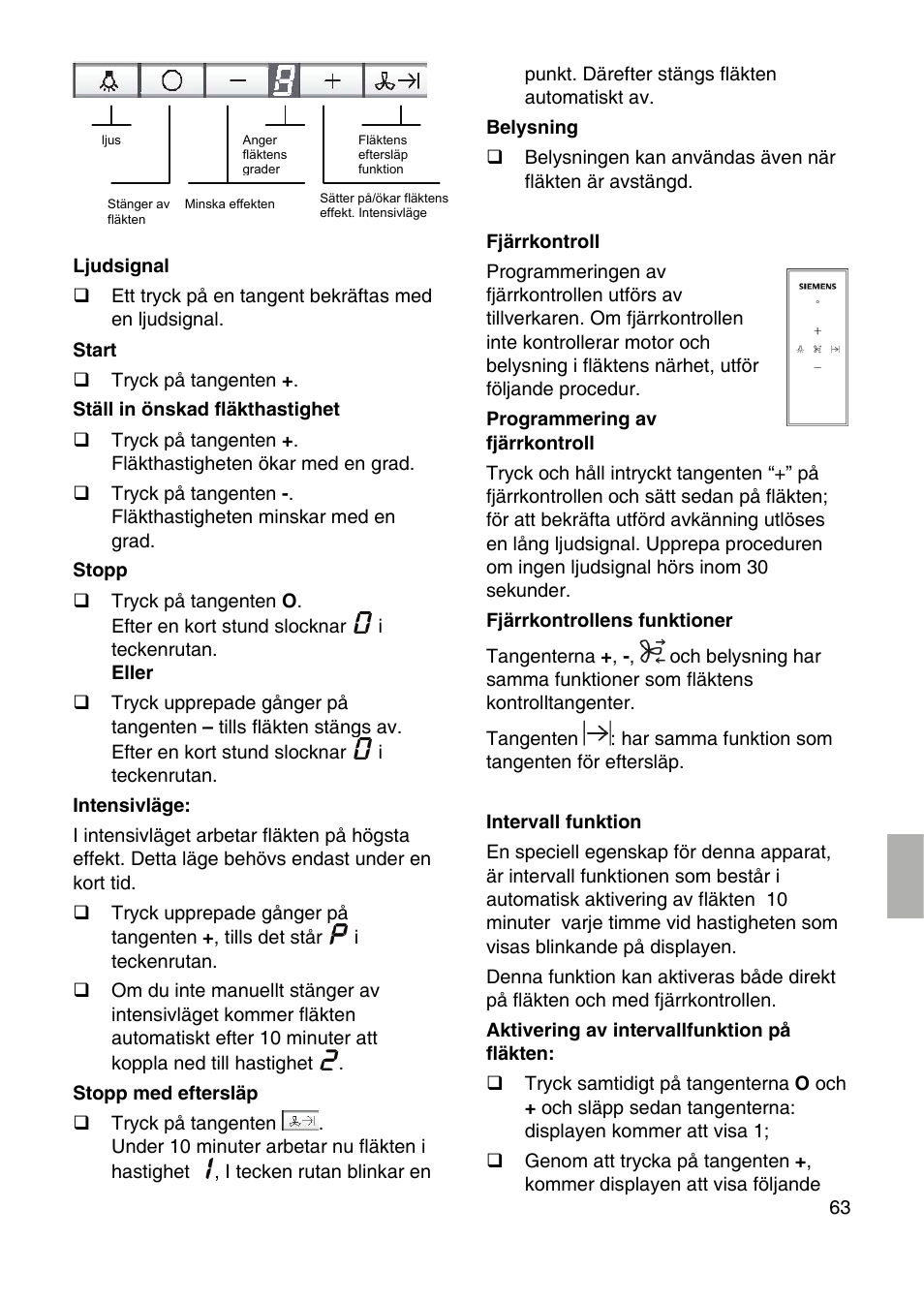 Siemens LF959RA50 User Manual | Page 63 / 100