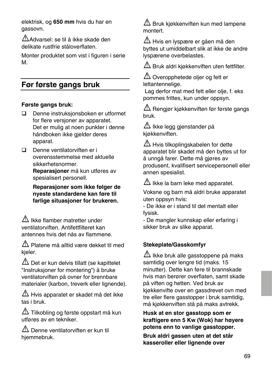 Før første gangs bruk | Siemens LF959RA50 User Manual | Page 69 / 100