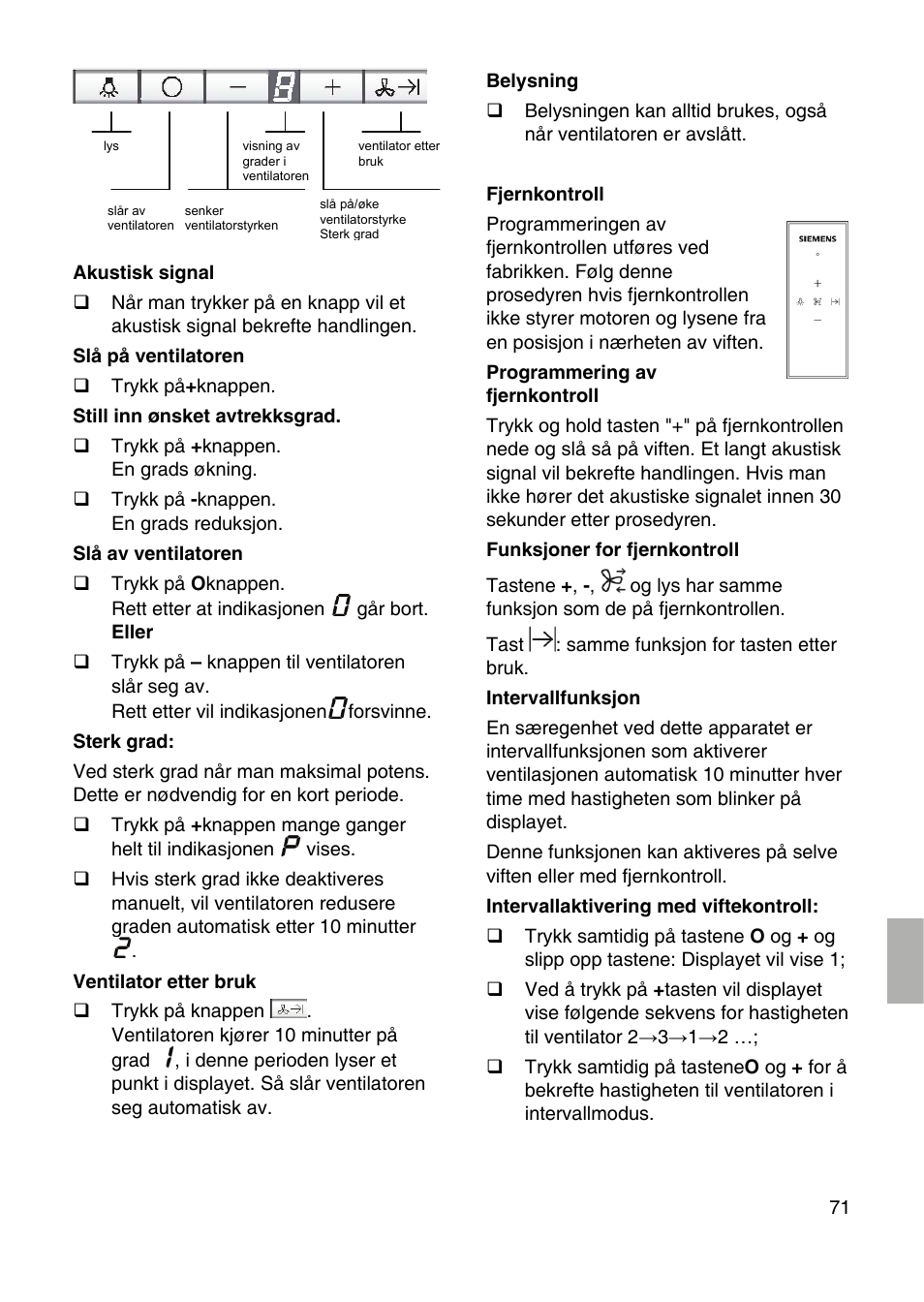 Siemens LF959RA50 User Manual | Page 71 / 100