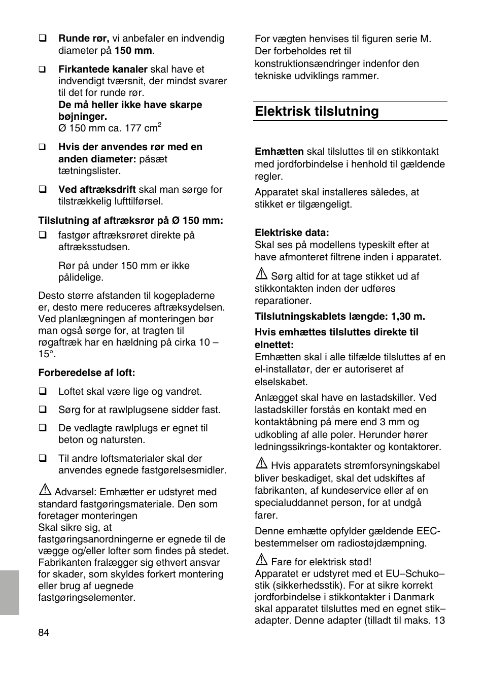 Elektrisk tilslutning | Siemens LF959RA50 User Manual | Page 84 / 100