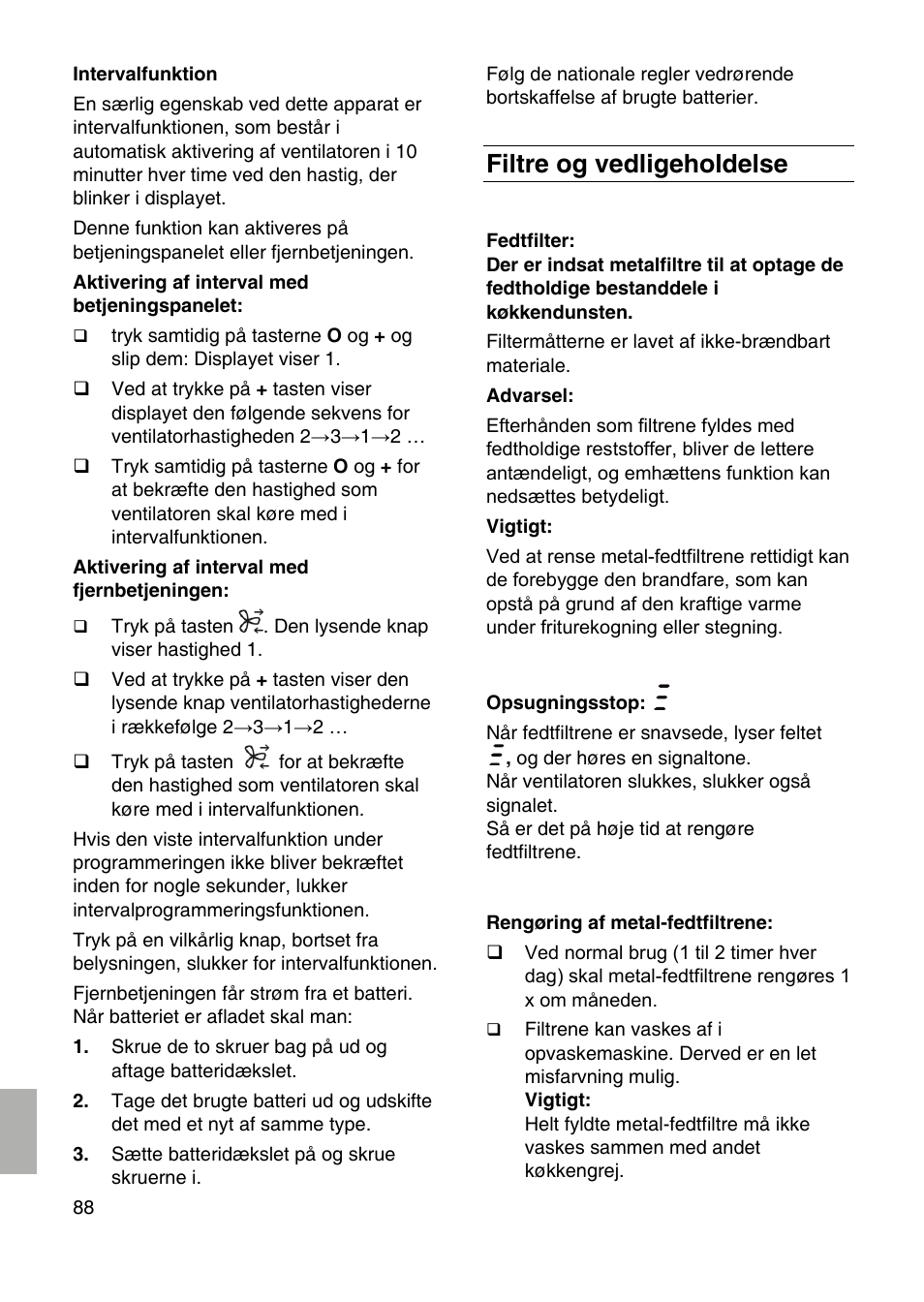 Filtre og vedligeholdelse | Siemens LF959RA50 User Manual | Page 88 / 100