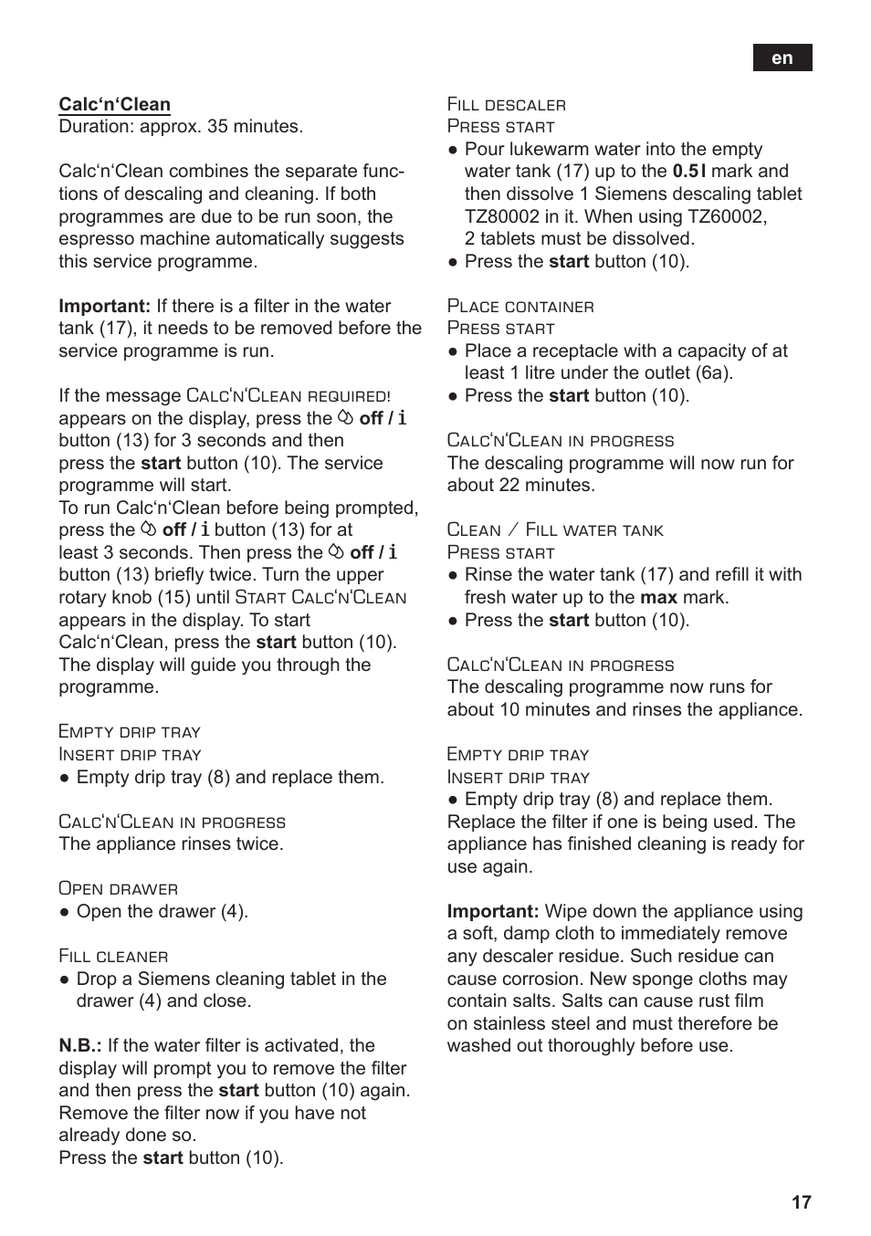 Siemens TE506209RW User Manual | Page 21 / 138