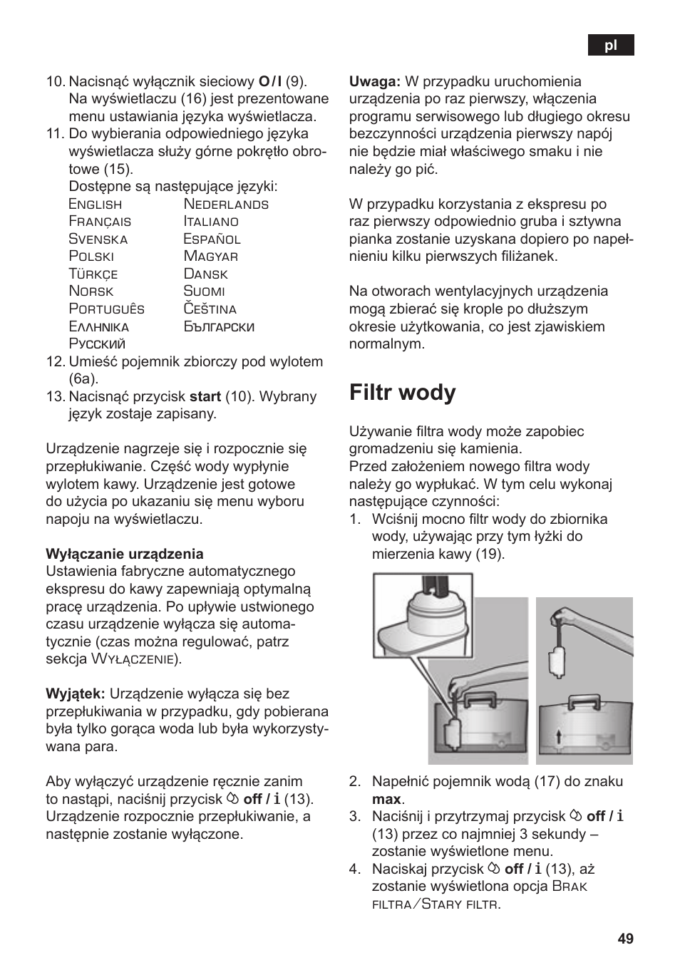 Filtr wody | Siemens TE506209RW User Manual | Page 53 / 138