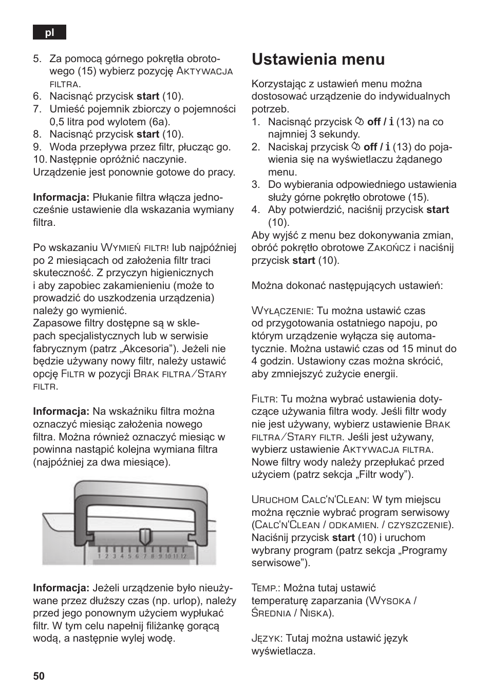 Ustawienia menu | Siemens TE506209RW User Manual | Page 54 / 138