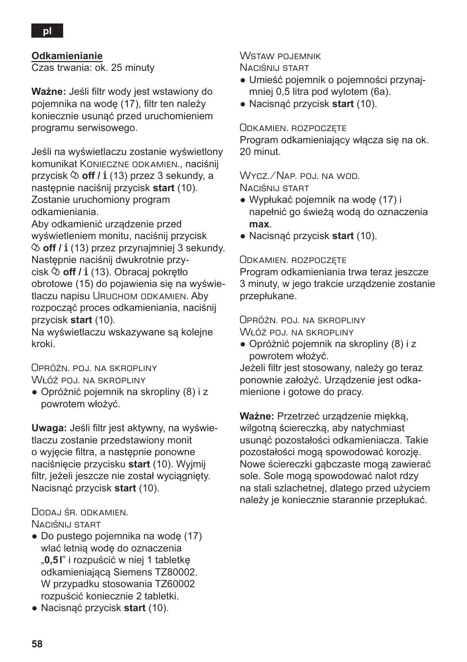 Siemens TE506209RW User Manual | Page 62 / 138