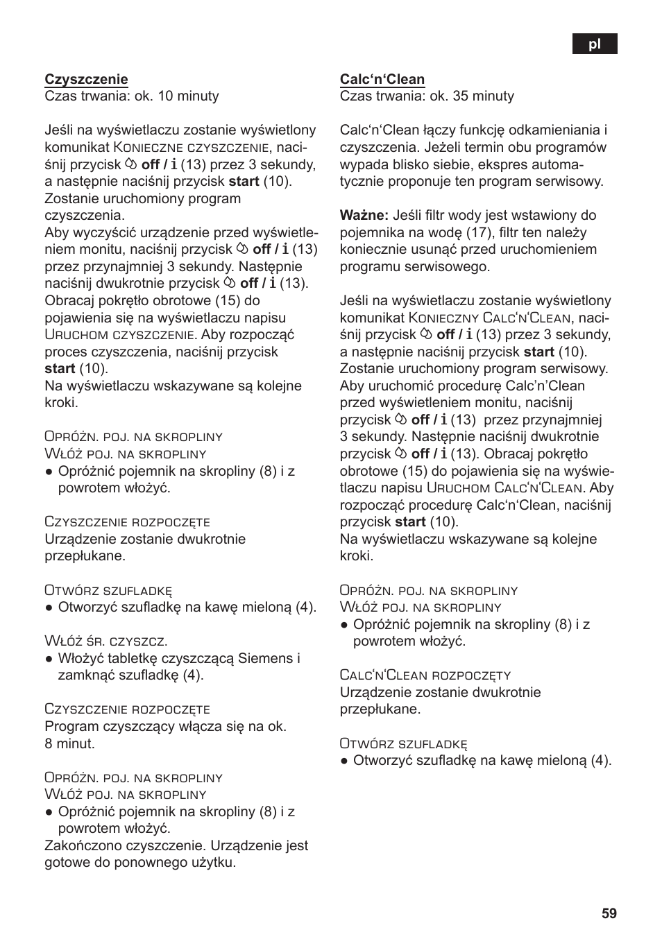 Siemens TE506209RW User Manual | Page 63 / 138