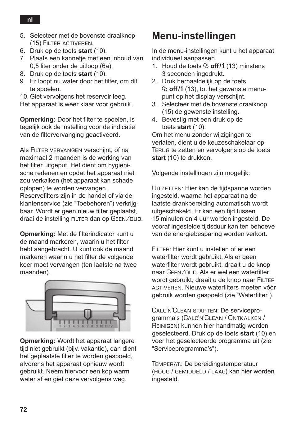 Menu-instellingen | Siemens TE506209RW User Manual | Page 76 / 138