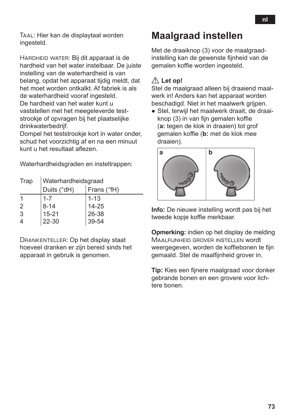 Maalgraad instellen | Siemens TE506209RW User Manual | Page 77 / 138