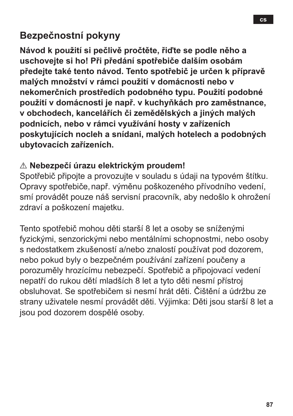 Bezpečnostní pokyny | Siemens TE506209RW User Manual | Page 91 / 138