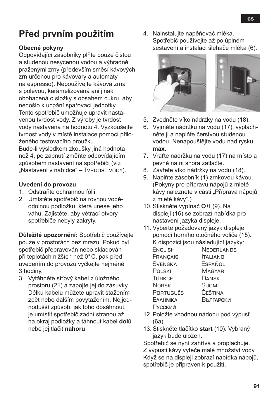 Před prvním použitím | Siemens TE506209RW User Manual | Page 95 / 138