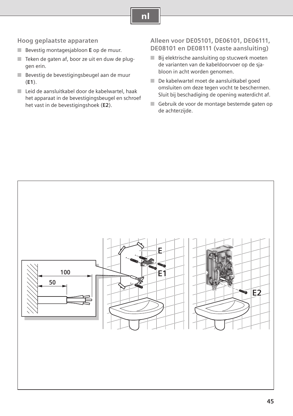 E2 e1 e | Siemens DE08101 User Manual | Page 45 / 80