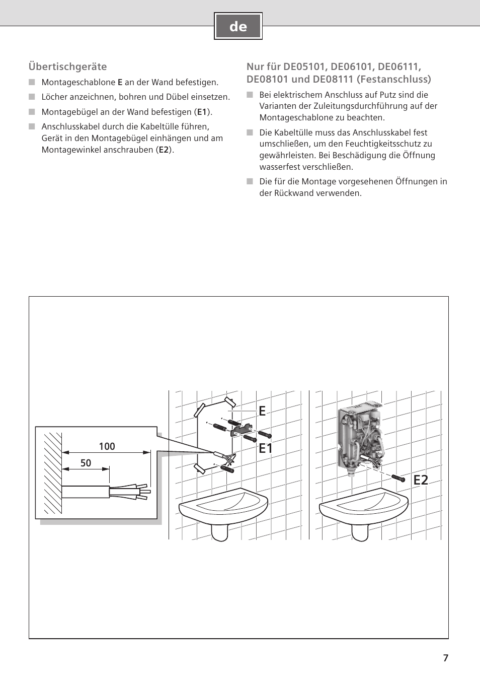 E2 e1 e | Siemens DE08101 User Manual | Page 7 / 80