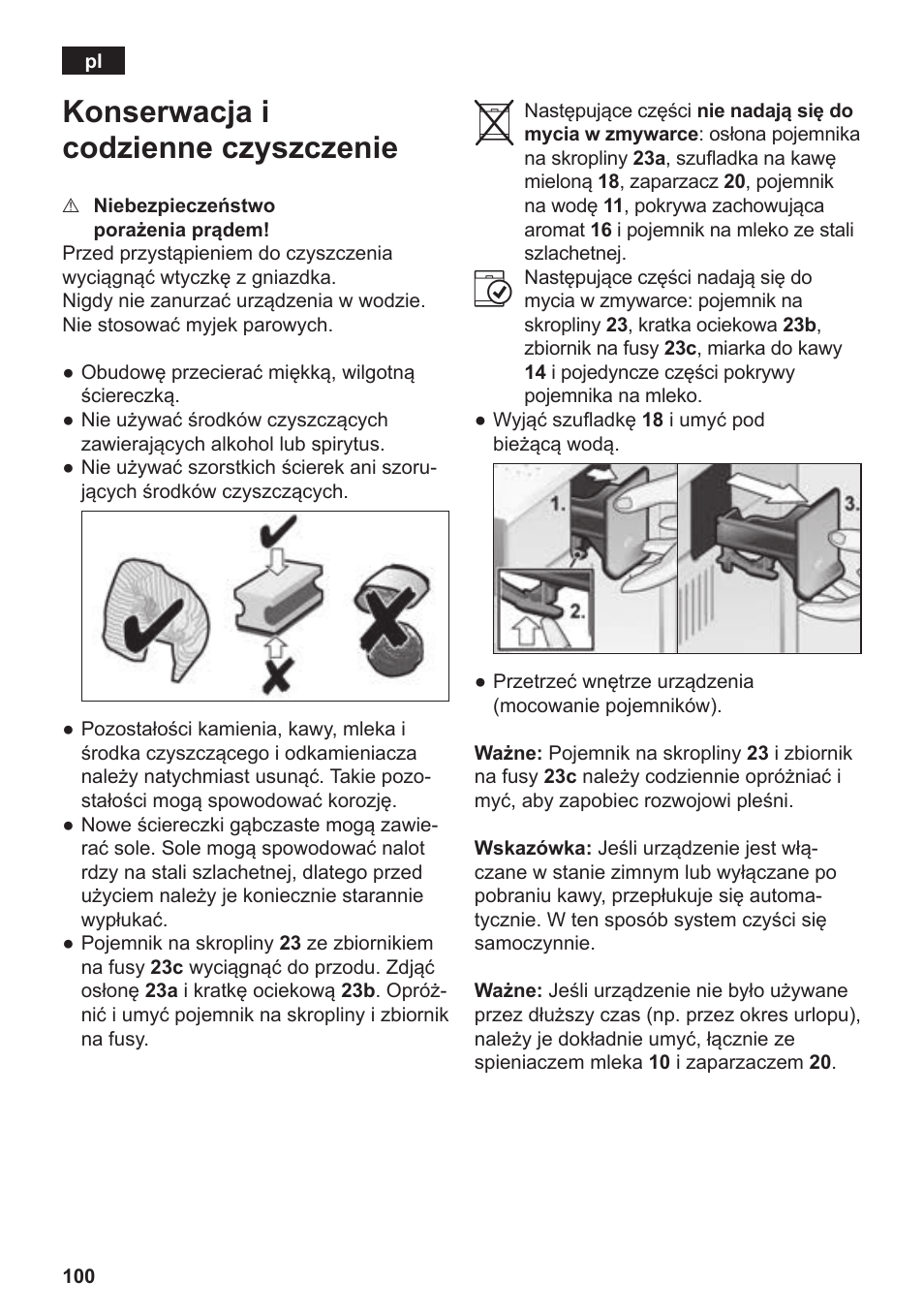 Konserwacja i codzienne czyszczenie | Siemens TE809201RW User Manual | Page 104 / 176