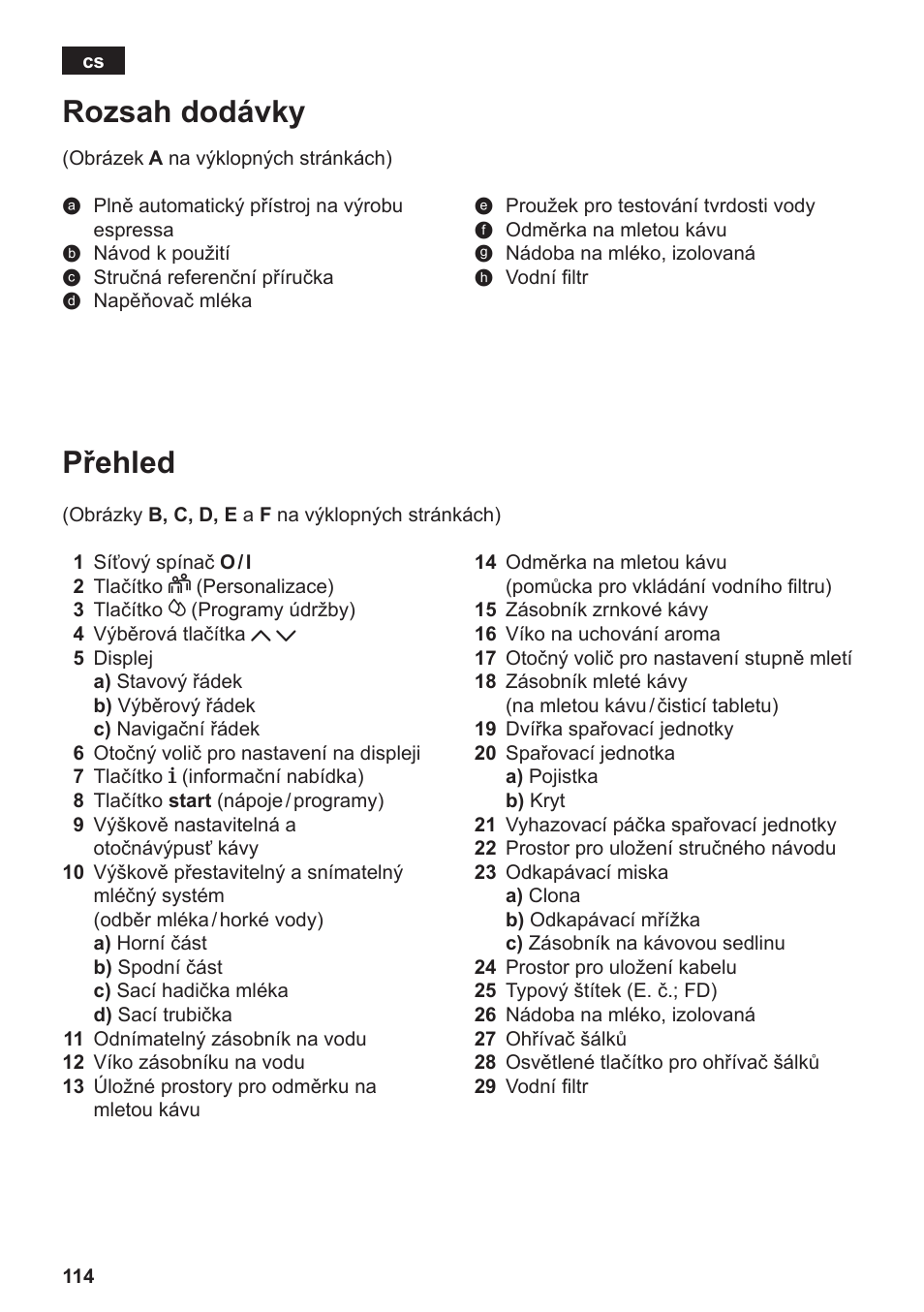 Přehled, Rozsah dodávky | Siemens TE809201RW User Manual | Page 118 / 176