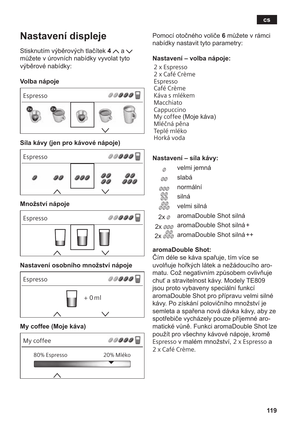 Nastavení displeje | Siemens TE809201RW User Manual | Page 123 / 176
