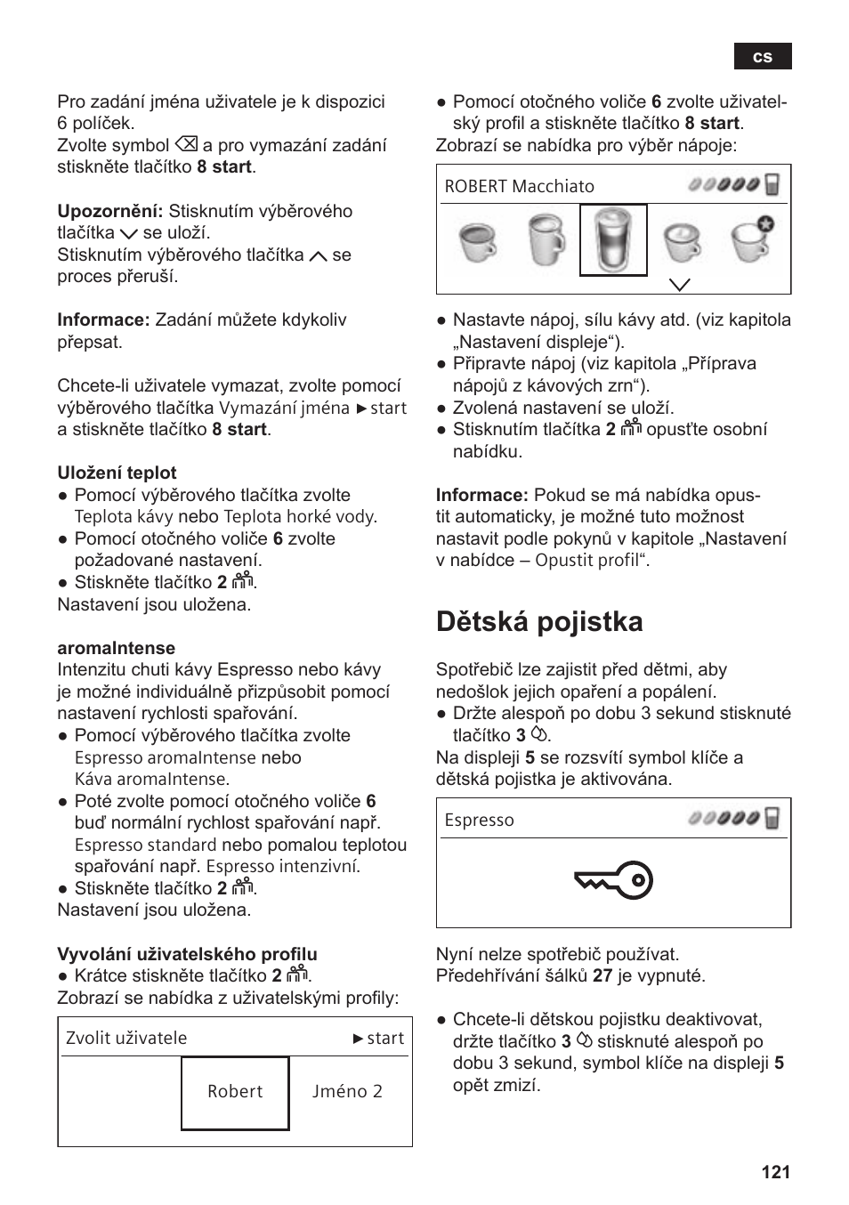 Dětská pojistka | Siemens TE809201RW User Manual | Page 125 / 176