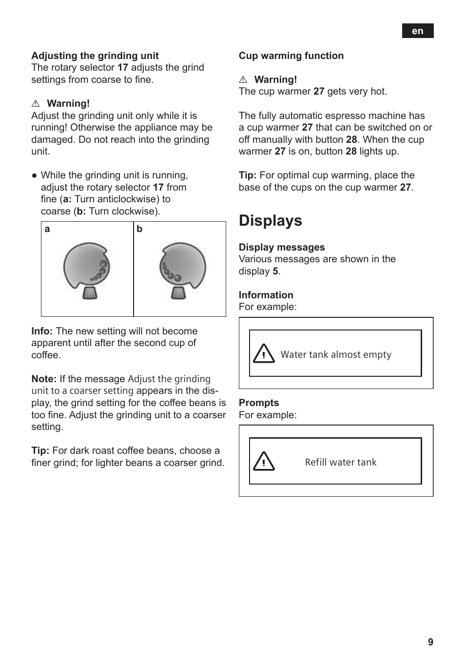 Displays | Siemens TE809201RW User Manual | Page 13 / 176