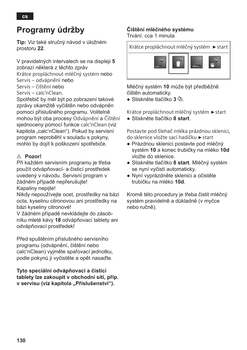 Programy údržby | Siemens TE809201RW User Manual | Page 134 / 176