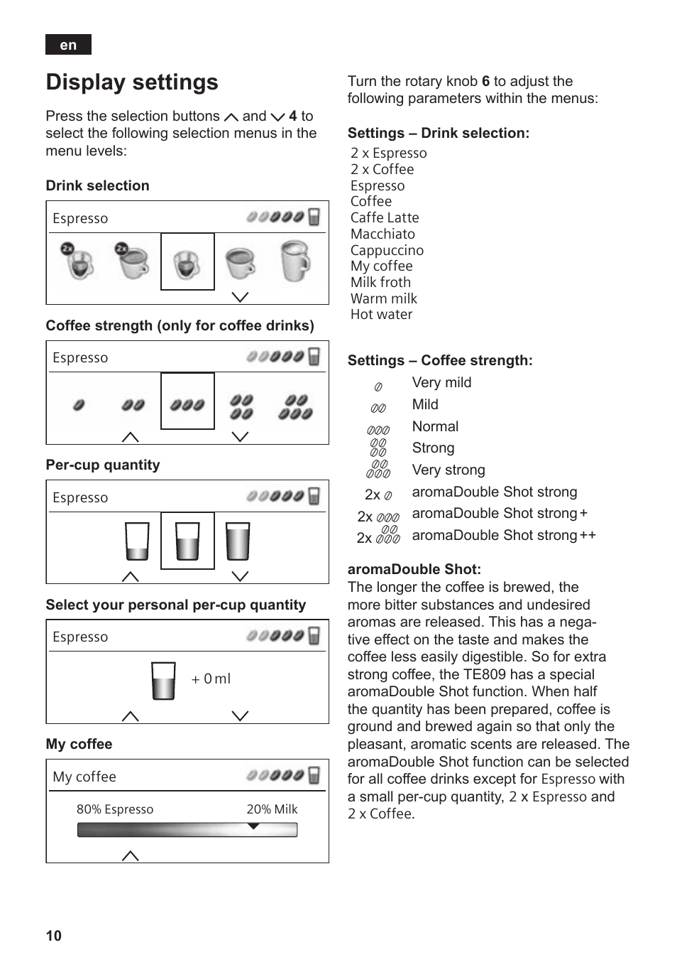 Display settings | Siemens TE809201RW User Manual | Page 14 / 176