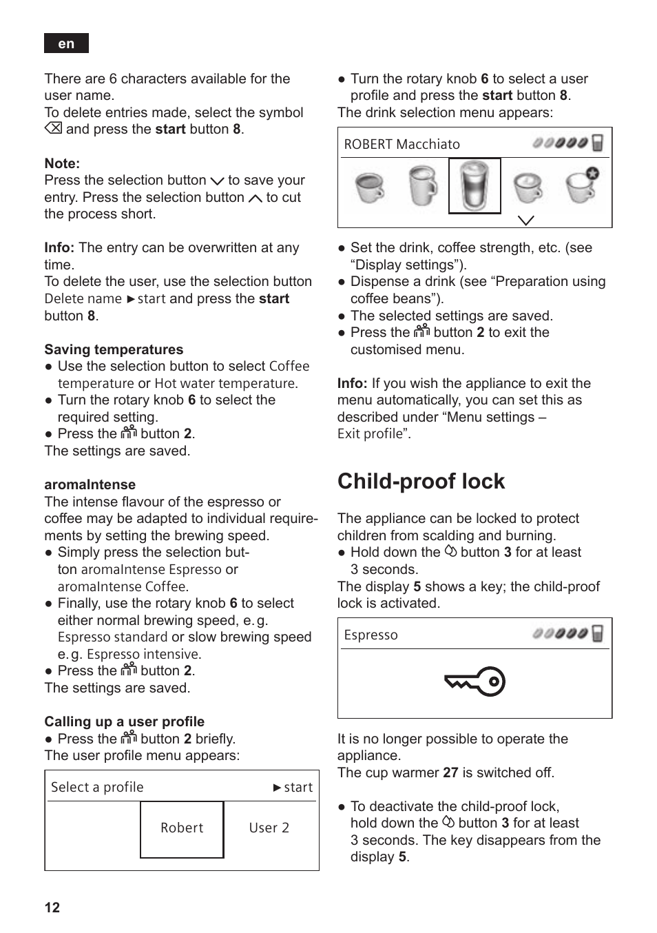 Child-proof lock | Siemens TE809201RW User Manual | Page 16 / 176