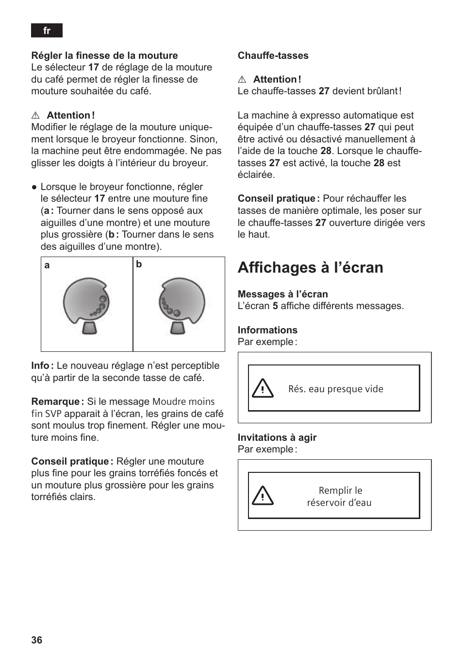 Affichages à l’écran | Siemens TE809201RW User Manual | Page 40 / 176