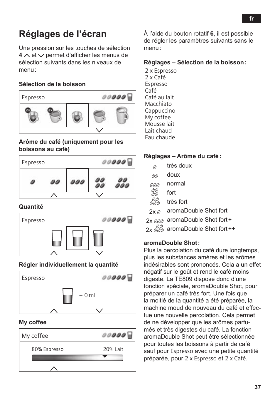 Réglages de l’écran | Siemens TE809201RW User Manual | Page 41 / 176