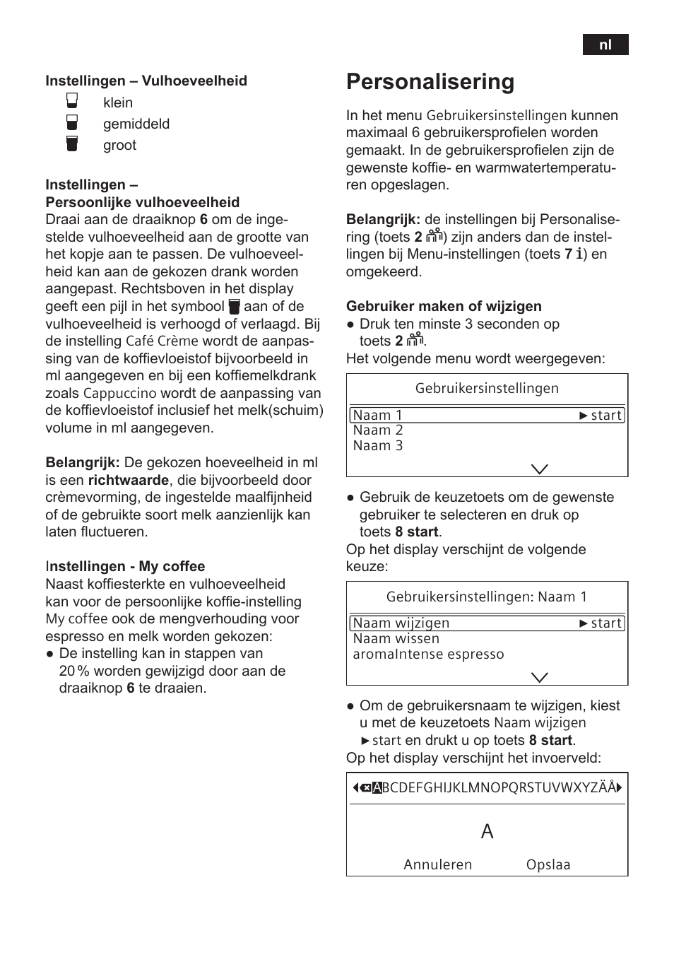 Personalisering | Siemens TE809201RW User Manual | Page 69 / 176