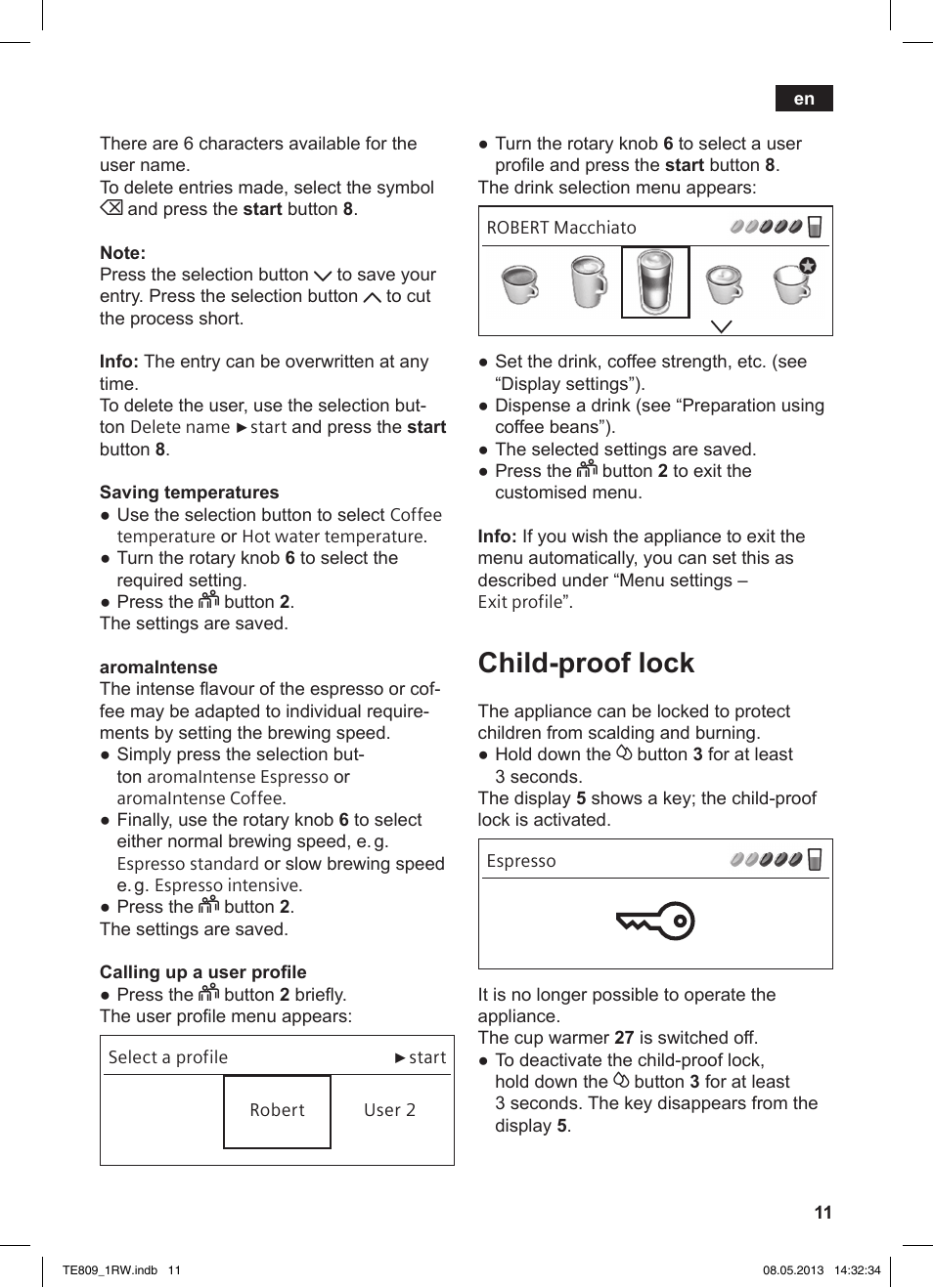 Child-proof lock | Siemens TE809201RW User Manual | Page 15 / 172