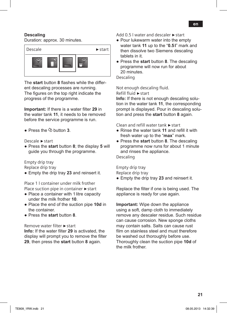 Siemens TE809201RW User Manual | Page 25 / 172