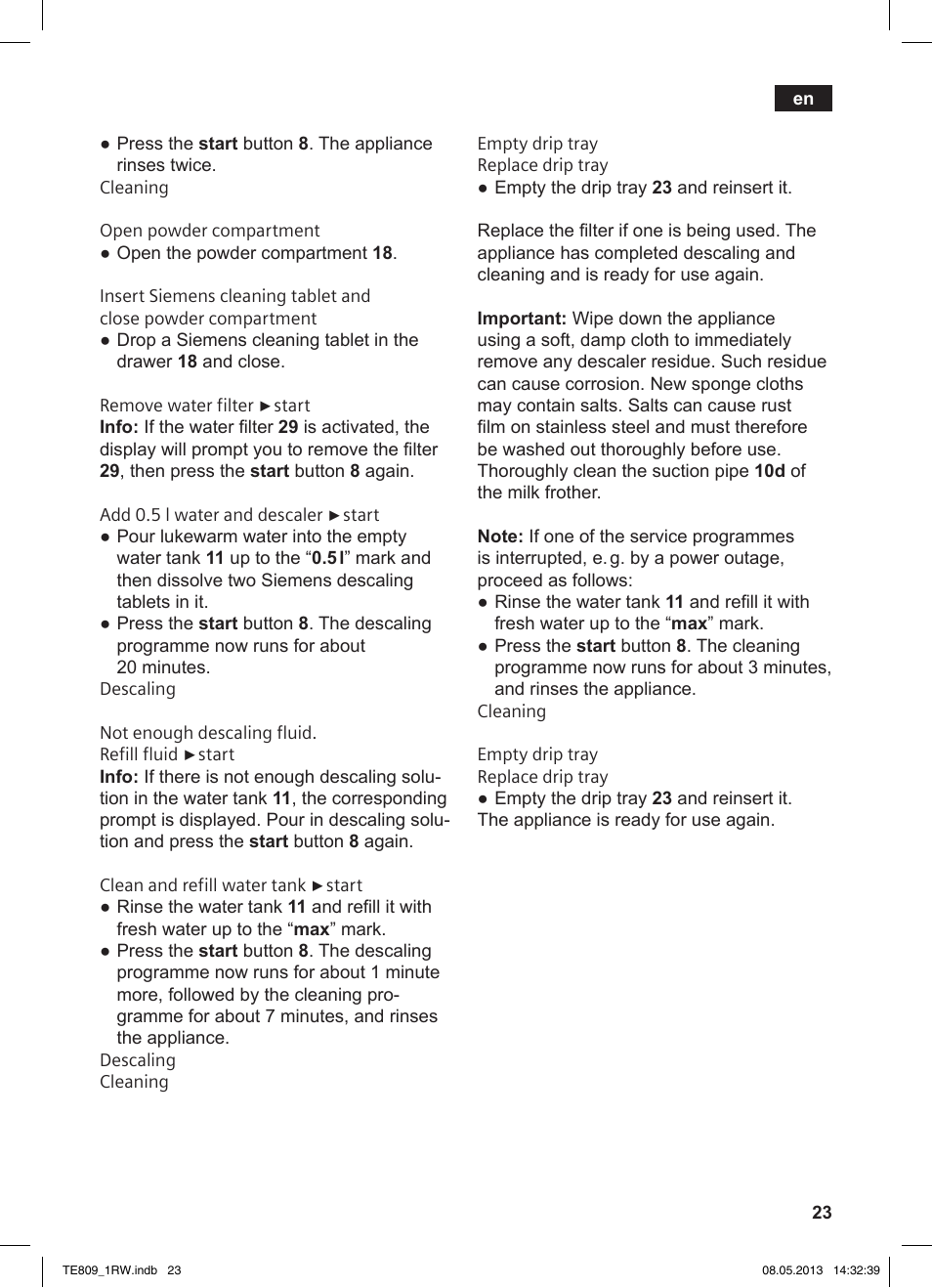 Siemens TE809201RW User Manual | Page 27 / 172