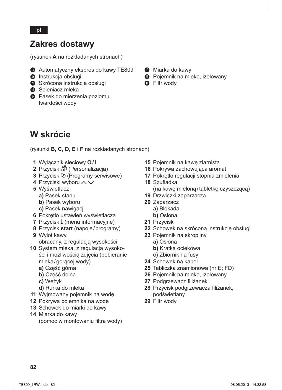 W skrócie, Zakres dostawy | Siemens TE809201RW User Manual | Page 86 / 172