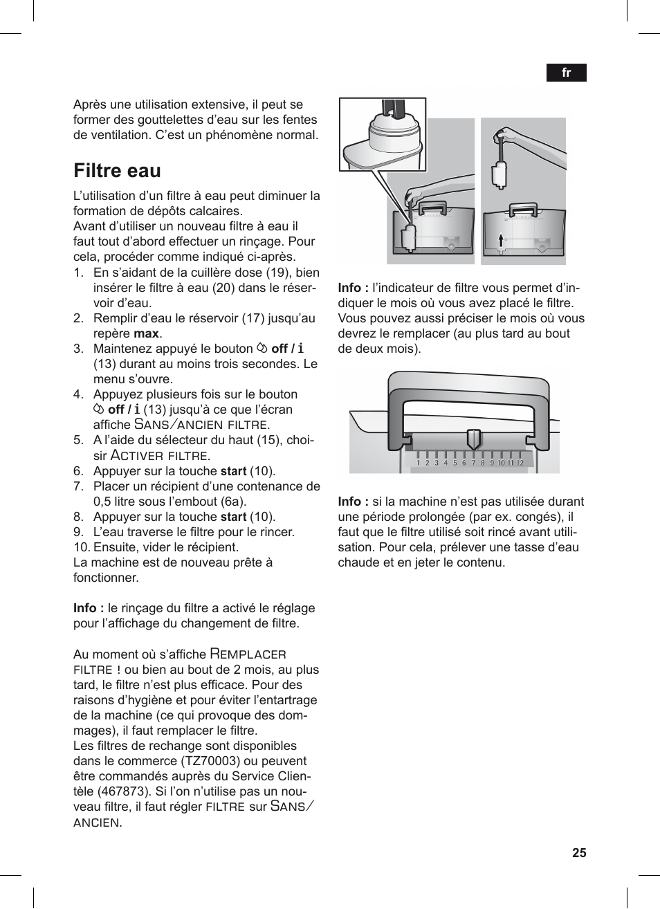 Filtre eau, Sans/ancien filtre, Activer filtre | Remplacer filtre, Filtre, Sans/ ancien | Siemens TE506209RW User Manual | Page 29 / 124